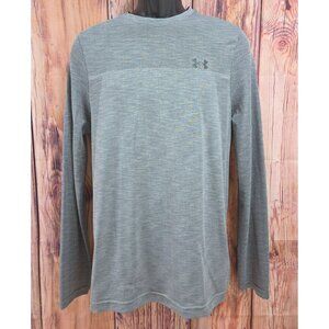 Under Armour Mens Long Sleeve Performance Shirt Large Grey Fitted